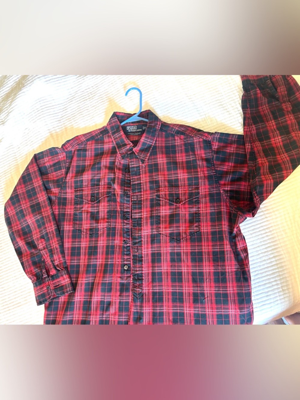 Ralph Lauren Red and Black Plaid Button-Down Shirt